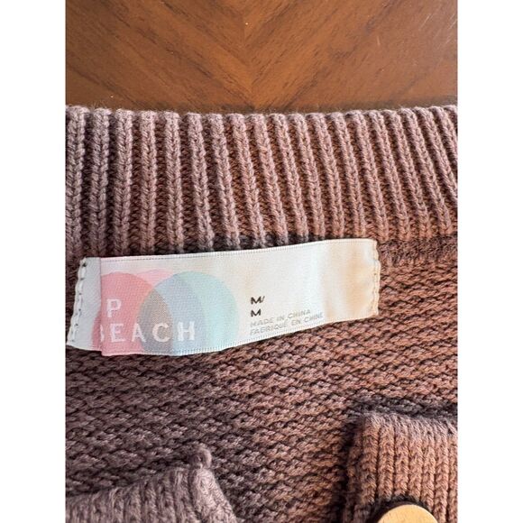 NWOT Free People Haliee Waffle Sweater Knit Lounge Set in Cocoa - Picture 4 of 5